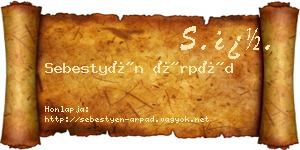 Sebestyén Árpád névjegykártya