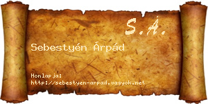 Sebestyén Árpád névjegykártya