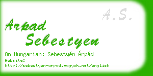 arpad sebestyen business card