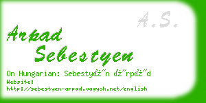 arpad sebestyen business card